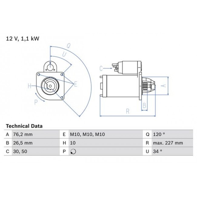 Μίζα VOLVO C30, S40 II, V50; FORD B-MAX, C-MAX, C-MAX II, ECOSPORT, FIESTA IV, FIESTA V, FIESTA VI, FIESTA/MINIVAN, FOCUS C-MAX, FOCUS I, FOCUS II, FOCUS III 1.2-1.7 08.95-