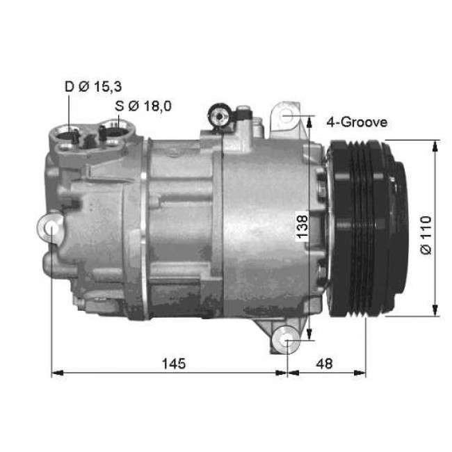 Συμπιεστής, συστ. κλιματισμού  BMW 3 (E46), X3 (E83), Z4 (E85), Z4 (E86) 1.9-3.2 12.99-08.08