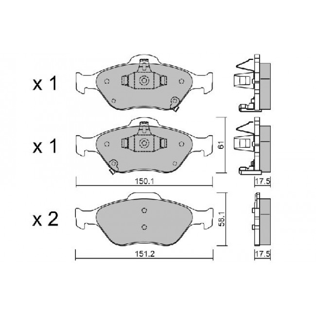 Τακάκια Σετ TOYOTA YARIS 2006 - 2009 ( KL9 ) AISIN BPTO-1002 Τακάκια Σετ TOYOTA YARIS 2006 - 2009 ( KL9 ) AISIN BPTO-1002