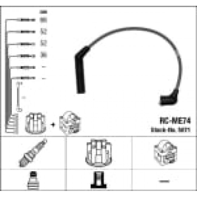 Σετ Μουζοκαλώδια MITSUBISHI COLT III, COLT IV, COLT V, LANCER IV, LANCER V, LANCER VI, MIRAGE IV 1.3 04.88-09.03