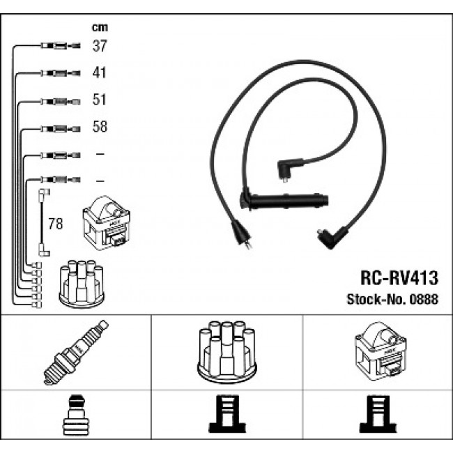 Σετ Μουζοκαλώδια FORD SIERRA II; ROVER 100, 100 / METRO, 200 II, 400 II 1.4/2.0 01.87-03.00