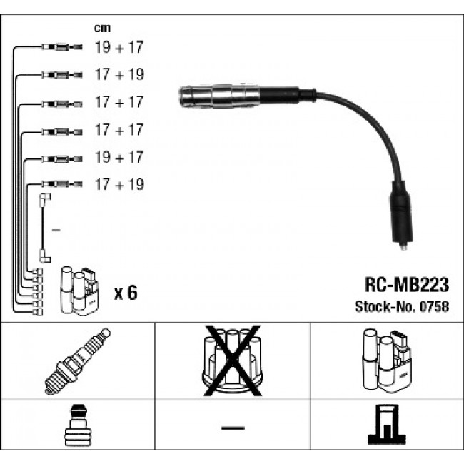 Σετ Μπουζοκαλώδια MERCEDES C (CL203), C T-MODEL (S202), C T-MODEL (S203), C (W202), C (W203), CLK (A208), CLK (A209), CLK (C208), CLK (C209), E T-MODEL (S210) 2.4-5.5 12.96-