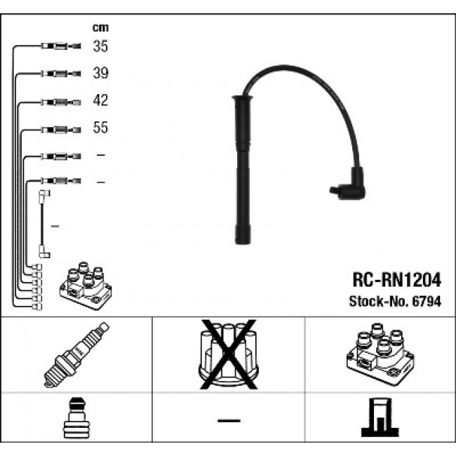 Σετ Μουζοκαλώδια NISSAN KUBISTAR; RENAULT CLIO II, CLIO II/HATCHBACK, TWINGO I 1.2 05.96-