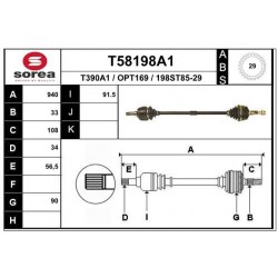 Ημιαξόνιο OPEL ASTRA 1991 - 1994 ( F ) EAI T58198A1