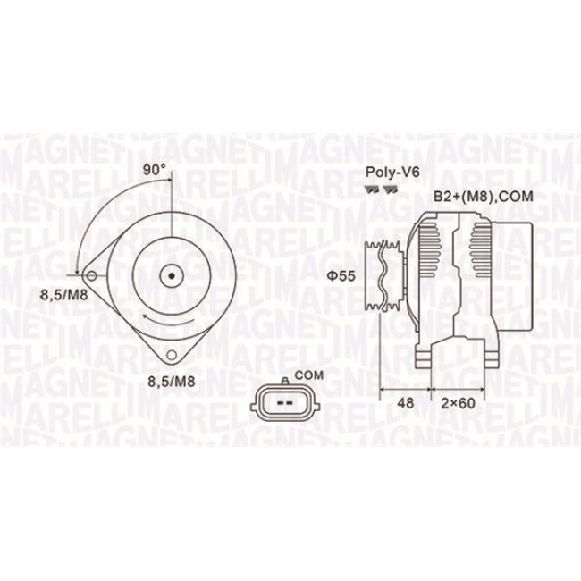 Δυναμό RENAULT CLIO II, CLIO III, CLIO III/HATCHBACK, FLUENCE, GRAND SCENIC III, KANGOO BE BOP, KANGOO EXPRESS, KANGOO II, LAGUNA, MEGANE, MEGANE II, MEGANE III 1.5D/1.6 10.03-