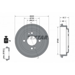 Ταμπούρο φρένων HYUNDAI GETZ 1.1-1.6 09.02-12.10