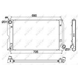 Ψυγείο νερού/εξαρτήματα TOYOTA AVENSIS, COROLLA, COROLLA VERSO 1.4D/2.0D 01.02-03.09