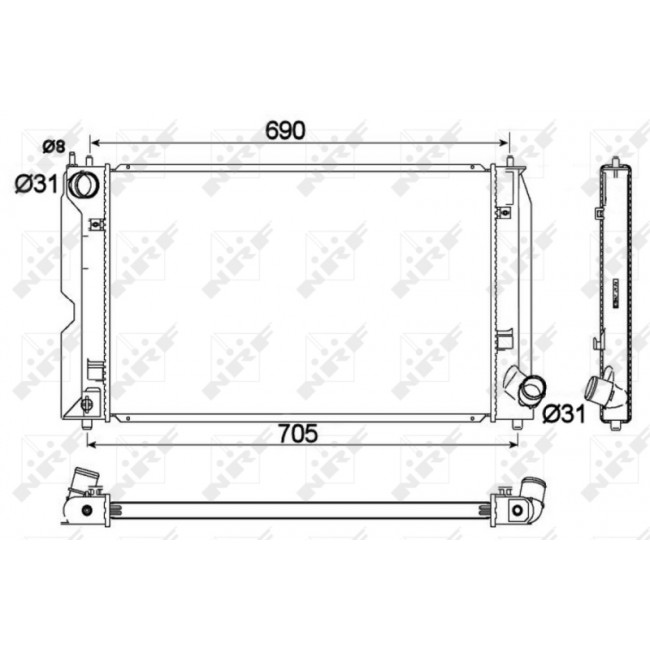 Ψυγείο νερού/εξαρτήματα TOYOTA AVENSIS, COROLLA, COROLLA VERSO 1.4D/2.0D 01.02-03.09