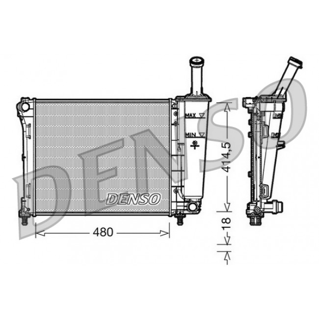 Ψυγείο νερού/εξαρτήματα  FIAT 500, 500 C, PANDA; FORD KA 1.2/1.2LPG 07.07-