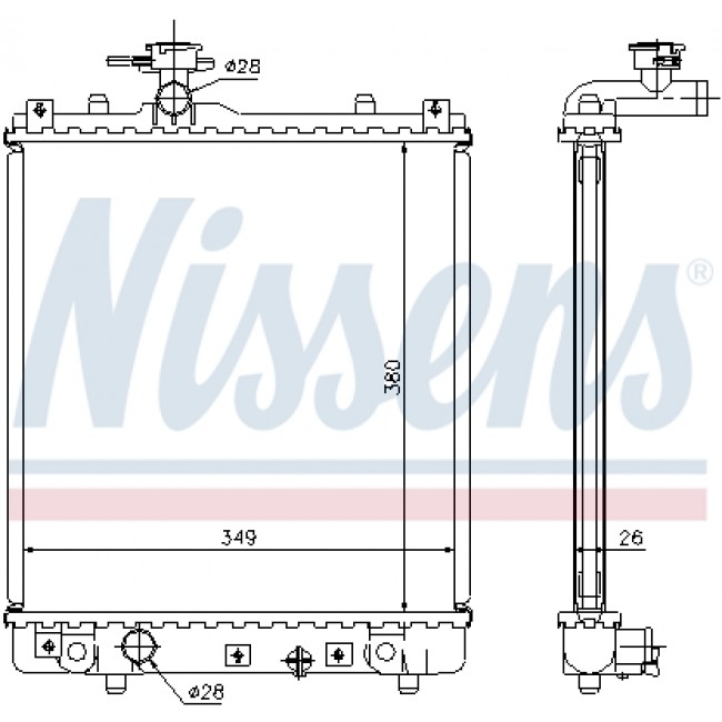 Ψυγείο νερού/εξαρτήματα OPEL AGILA; SUBARU JUSTY II, JUSTY III; SUZUKI IGNIS I, IGNIS II, WAGON R, WAGON R+ 1.0-1.5 10.95-