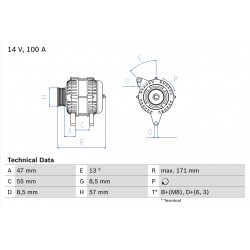 Δυναμό VOLVO 850, C70 I, S40 I, S70, V40, V70 I 1.6-2.4 06.91-10.05