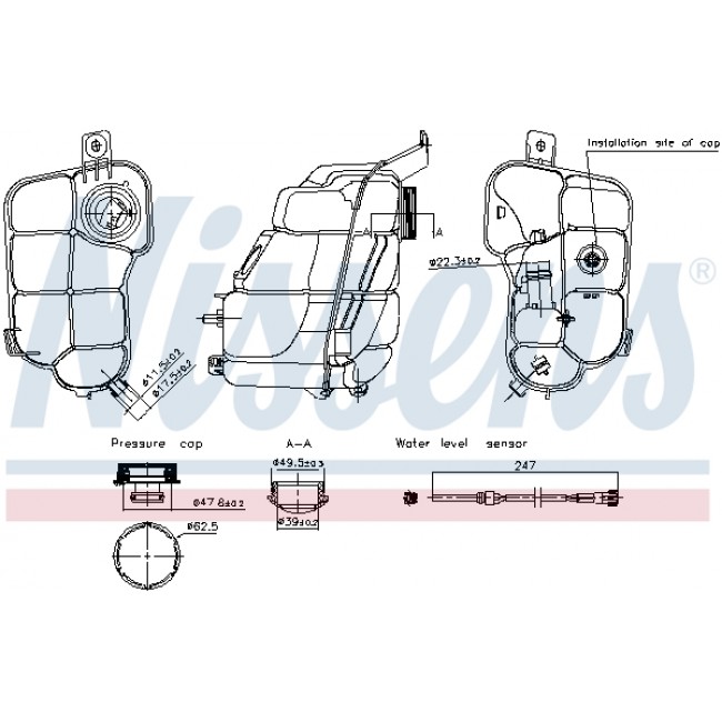 Δοχείο διαστολής, ψυκτικό υγρό  VOLVO S60 II, S80 II, V60 I, V70 III, V70 III/KOMBI, XC60 I, XC70 I, XC70 II; LAND ROVER FREELANDER 2 12.05-12.18