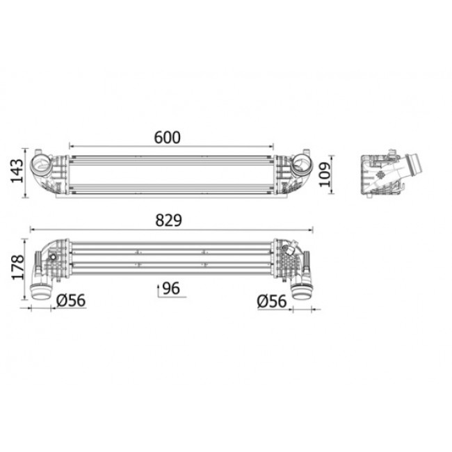 Ψυγείο αέρα υπερπλήρωσης OPEL ASTRA K 1.2/1.4 08.19-12.22