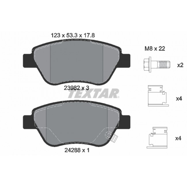 Σετ τακακιών φρένων, δίσκος φρένου FIAT DOBLO/MINIVAN; OPEL ADAM, CORSA D, CORSA D/HATCHBACK 1.0-1.9D 07.03- Σετ τακακιών φρένων, δίσκος φρένου FIAT DOBLO/MINIVAN; OPEL ADAM, CORSA D, CORSA D/HATCHBACK 1.0-1.9D 07.03-