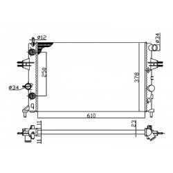 Ψυγείο νερού/εξαρτήματα  OPEL ASTRA G, ASTRA G CLASSIC, ASTRA G/KOMBI, ZAFIRA A 1.4-2.2D 02.98-01.08