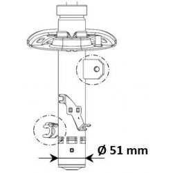 Αμορτισέρ PEUGEOT 208, 208 I 1.0-1.6D 03.12-