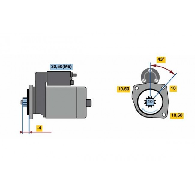 Μίζα (12V, 1,1kW) LAND ROVER FREELANDER 2 3.2 10.06-10.14 ||0 001 121 443||