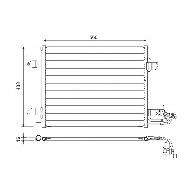 Συμπυκνωτής συστ.κλιματισμού VW CADDY III, CADDY III/MINIVAN, TOURAN 1.4-2.0D 02.03-05.15