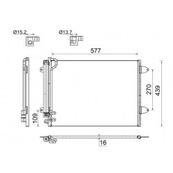 Συμπυκνωτής σύστ. κλιματισμού VW CC B7, PASSAT ALLTRACK B7, PASSAT B6, PASSAT B7, PASSAT B7/KOMBI 1.6-2.0D 03.05-12.16