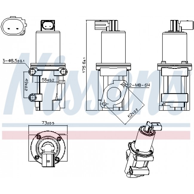 Βαλβίδα AGR ALFA ROMEO MITO; FIAT 500, 500 C, BRAVA, BRAVO I, DOBLO, DOBLO/MINIVAN, IDEA, MAREA, PALIO, PUNTO, PUNTO/HATCHBACK, SCUDO, STRADA, ULYSSE; LANCIA MUSA, PHEDRA 1.3D-2.2D 10.95-