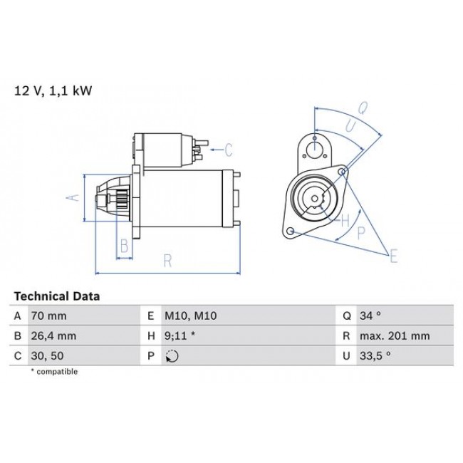 Μίζα MERCEDES C (C204), C (CL203), C T-MODEL (S203), C T-MODEL (S204), C (W203), C (W204), CLC (CL203), CLK (A209), CLK (C209), E (A207), E (C207) 1.6-5.5 05.02-