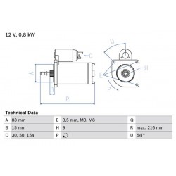 Μίζα VW DERBY, GOLF II, JETTA II, POLO, POLO CLASSIC, POLO II, SCIROCCO 1.0/1.1/1.3 08.81-09.94