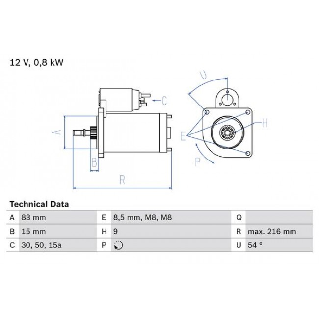 Μίζα VW DERBY, GOLF II, JETTA II, POLO, POLO CLASSIC, POLO II, SCIROCCO 1.0/1.1/1.3 08.81-09.94