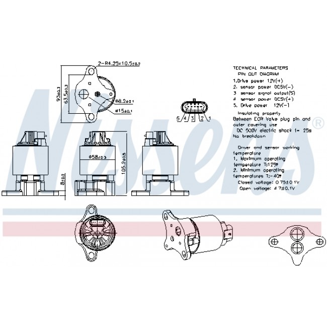 Βαλβίδα AGR OPEL ASTRA F, ASTRA F CLASSIC, ASTRA F/KOMBI, COMBO/MINIVAN, CORSA B, CORSA B/HATCHBACK, TIGRA, VECTRA A, VECTRA B 1.2-1.7D 09.91-01.05