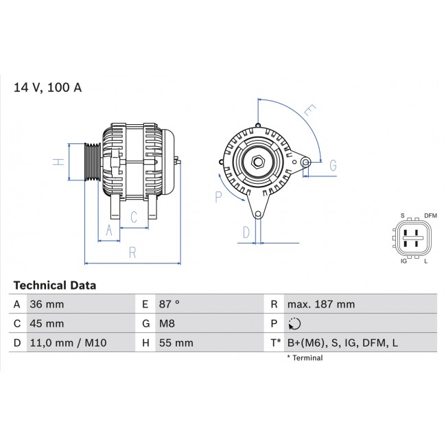 Δυναμό TOYOTA AVENSIS, CAMRY 2.0/2.4 11.01-11.08