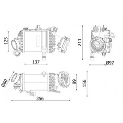 Ψυγείο αέρα υπερπλήρωσης  BMW 5 (G30, F90), 7 (G11, G12) 4.0/4.4 09.15-06.19