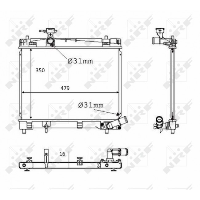 Ψυγείο νερού/εξαρτήματα  SUBARU TREZIA; TOYOTA VERSO S, YARIS, YARIS/HATCHBACK 1.3/1.33 11.10-