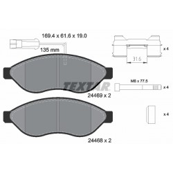 Σετ τακακιών φρένων, δίσκος φρένου  CITROEN JUMPER II; FIAT DUCATO; OPEL MOVANO C; PEUGEOT BOXER 2.0D-Electric 09.05-