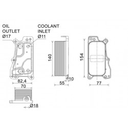 Ψυγείο λαδιού MERCEDES C (C204), C (CL203), C T-MODEL (S203), C T-MODEL (S204), C (W203), C (W204), CLC (CL203), CLK (A209), CLK (C209), CLS (C219), E (A207), E (C207) 2.5-5.5 01.05-