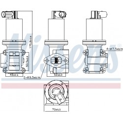 Βαλβίδα AGR ALFA ROMEO 147, 156, 159, 166, BRERA, GT, SPIDER; CADILLAC BLS; FIAT BRAVO II, CROMA, STILO; LANCIA THESIS; OPEL ASTRA H, ASTRA H GTC, ASTRA H/KOMBI, SIGNUM, VECTRA C 1.9D/2.4D 04