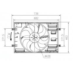 Βεντιλατέρ  AUDI A3, Q2, Q3, TT; SEAT ATECA, LEON, LEON SC, LEON ST, TARRACO; SKODA KAROQ, KODIAQ, OCTAVIA III, OCTAVIA IV, SUPERB III; VW ARTEON 1.0-Electric 04.12-