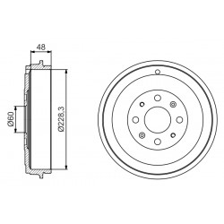 Ταμπούρο φρένου  FIAT GRANDE PUNTO, PUNTO, PUNTO EVO, PUNTO EVO/HATCHBACK, PUNTO/HATCHBACK; OPEL ADAM, CORSA D, CORSA D/HATCHBACK, CORSA E, CORSA E/HATCHBACK 0.9-1.6D 06.05-