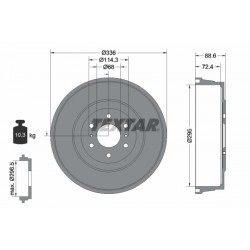 Ταμπούρο φρένων NISSAN NAVARA, NAVARA NP300; RENAULT ALASKAN 2.3D/2.5D/3.0D 07.05-