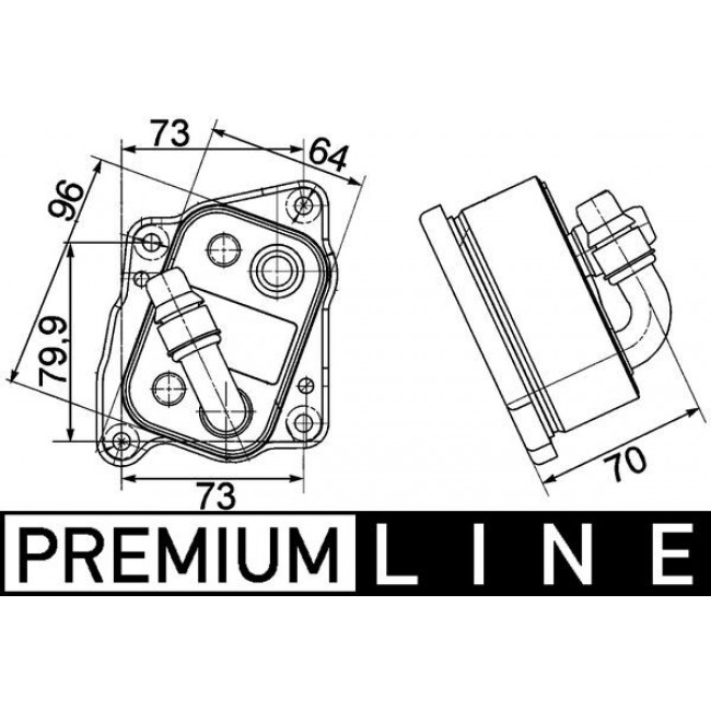 Ψυγείο λαδιού BMW 1 (E81), 1 (E82), 1 (E87), 1 (E88), 3 (E46), 3 (E90), 3 (E91), 3 (E92), 3 (E93), 5 (E60), 5 (E61), X1 (E84), X3 (E83), Z4 (E85) 1.6-2.2 12.97-06.15