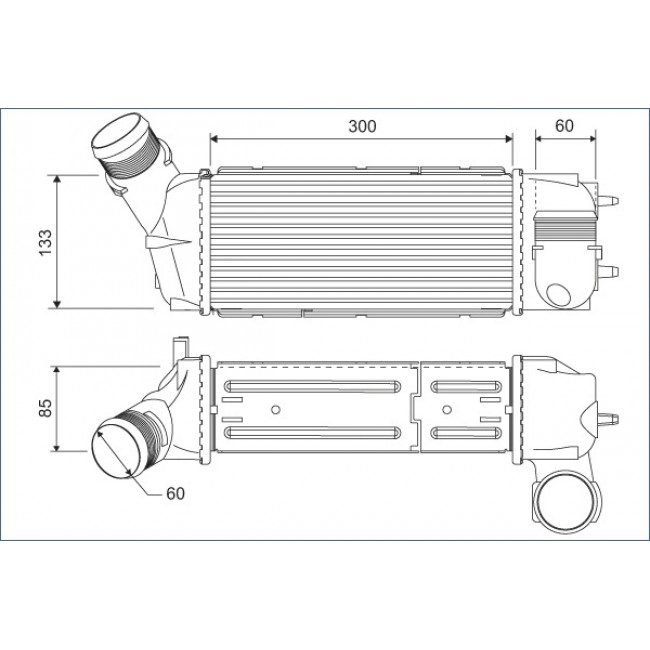 Ψυγείο αέρα υπερπλήρωσης CITROEN C4, C4 GRAND PICASSO I, C4 I, C4 PICASSO I; PEUGEOT 307, 308, 308 I 2.0D 10.03-12.14