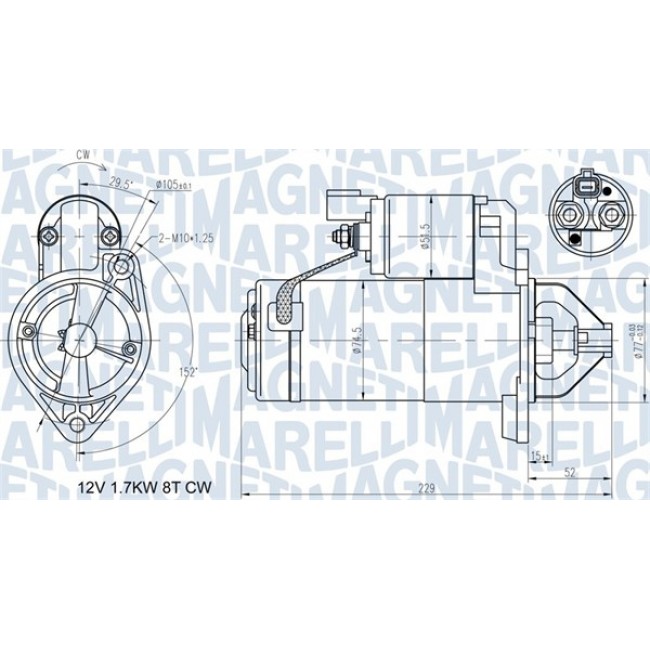 Μίζα HYUNDAI ACCENT III, ELANTRA IV, GETZ, I20 I, I30, IX20, MATRIX; KIA CARENS III, CEE'D, CERATO I, PICANTO I, PRO CEE'D, RIO II, RIO III, SOUL I, VENGA 1.1D-1.6D 12.04-