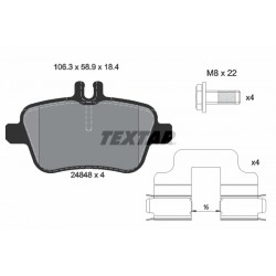 Σετ τακακιών φρένων, δίσκος φρένου  MERCEDES A (W176), B SPORTS TOURER (W246, W242), CLA (C117), CLA SHOOTING BRAKE (X117), GLA (X156) 1.5D-Electric 02.11-