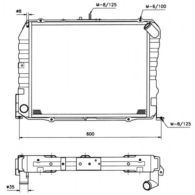 Ψυγείο νερού/εξαρτήματα TOYOTA HIACE IV 2.4D 08.87-12.04