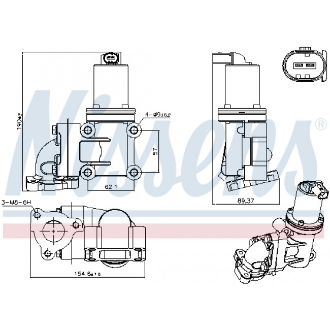 Βαλβίδα AGR KIA SORENTO I 2.5D 08.02-12.11