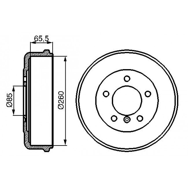 Ταμπούρο φρένου MERCEDES G (W461), G (W463), T1 (601), T1 (601, 611), T1 (602), T1 (B601), T1 (B602) 2.0-5.0 04.77-12.15