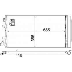 Συμπυκνωτής σύστ. κλιματισμού RENAULT FLUENCE, GRAND SCENIC III, MEGANE, MEGANE III, SCENIC III 1.4-2.0D 11.08-