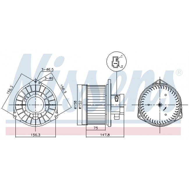 Ανεμιστήρας εσωτερικού χώρου MITSUBISHI L200 / TRITON, PAJERO SPORT II 2.5D-3.5 11.05-