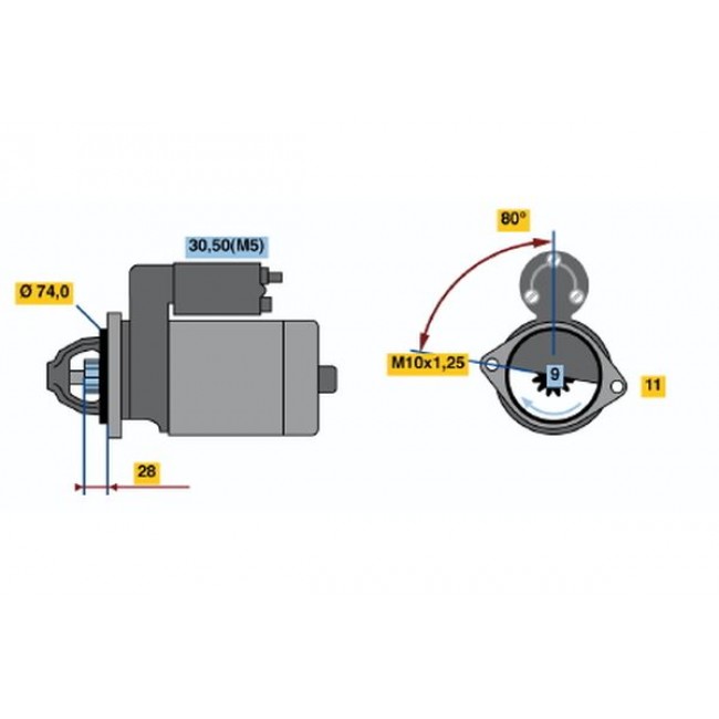 Μίζα CITROEN C1; PEUGEOT 107; TOYOTA AYGO 1.0 06.05-09.14  //0 001 107 438\\