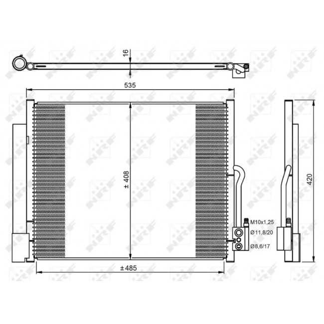 Συμπυκνωτής σύστ. κλιματισμού  OPEL MERIVA B 1.3D-1.7D 06.10-03.17