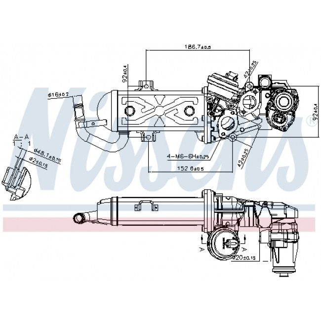 Βαλβίδα AGR ABARTH 124 SPIDER; AUDI A3, Q3, TT; SEAT ALHAMBRA, ALTEA, ALTEA XL, IBIZA IV, IBIZA IV SC, IBIZA IV ST, LEON; SKODA OCTAVIA II, RAPID, SUPERB II 1.4-2.0D 05.03-