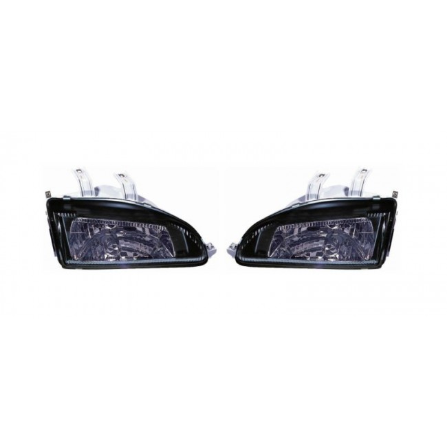 Προβολέας εμπρός (H4, manual, without motor, insert colour: black, indicator colour: transparent) fits: HONDA CIVIC V -03.96